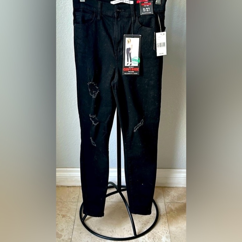 NWT Distressed Black Hi Rise Jeans